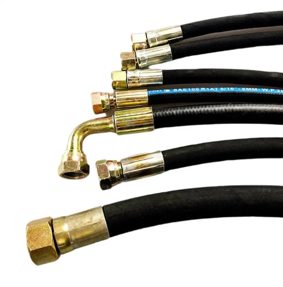 R1 Hydraulic Rubber Hoses With Connectors Assembly 3/4 Inch High Pressure