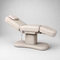 Table de soin esthétique électrique à 3 moteurs, entièrement recouverte de cuir, avec appui-tête amovible et hauteur réglable, pour salon et spa
