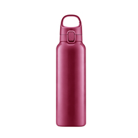 Bouteille d'eau sport pliable avec mousqueton, 600 ml, tasse isotherme à double paroi sous vide