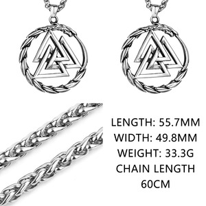 Colgante Ouroboros <span class=keywords><strong>Runa</strong></span> Acero Titanio Collar Hombre Vintage Vikingo Nordico Serpiente Joyeria Mayoreo OEM Personalizado - Product Image 5