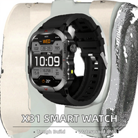 Reloj Inteligente X31 con Luz LED, Monitor de Actividad Física, Pantalla Cuadrada IPS de 2.01 Pulgadas, Resistente al Agua IP68, Monitor de Sueño y Frecuencia Cardíaca, Reloj Despertador
