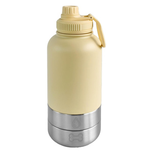 Bouteille d'eau portable 3-en-1 en acier inoxydable de 32 oz, écologique et élégante, avec 2 gamelles pour animaux de compagnie, personnalisable avec logo gratuit - Product Image 1