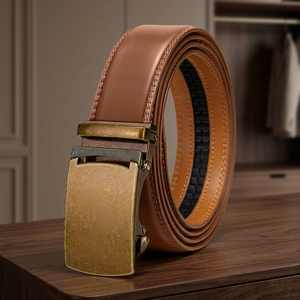 Men's Cow Hide Leather Pin Buckle Belt Steel Square 3D <b>Skull</b> Design Vintage Style Eco-Friendly Waterproof Heavy Duty High - Product Image 1