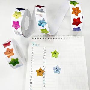 Rouleau d'autocollant étoile auto-adhésif personnalisé <span class=keywords><strong>Smiley</strong></span> visage tableau de récompense décalcomanies pour enfants salle de classe fournitures de professeur autocollants décoratifs pour bricolage - Product Image 4