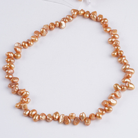 Chaînes de perles naturelles baroques teintées or champagne de 5-6 mm, trou supérieur, perles authentiques en gros