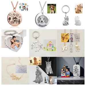 Dropshipping regalo personalizado mascota recuerdo collar DIY tallado nombre mujer joyería gato y perro llavero de acero inoxidable - Product Image 3