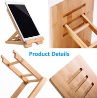 Support de tablette en bambou, support en bois pour bureau, support de tablette pour iPhone, iPad, tablettes et tous les téléphones mobiles, support pour téléphone