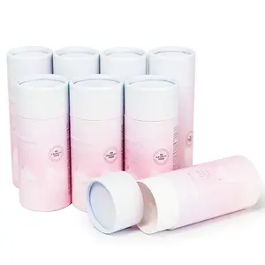 Custom Paper Tube For Skin Booster Serum Bottle Bio Friendly Cosmetics Packaging Cylinder Cardboard Tube For Skin Care Products