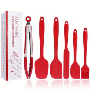 Promotional Silicone <b>Spatula</b> 6-piece <b>Set</b> Cake <b>Spatula</b> Oil Brush Food Clip Silicone Kitchenware <b>Set</b> - Product Image 1
