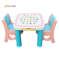 Enfants d'âge préscolaire Table chaise stockage enfants salle à manger bureau d'étude et ensemble de chaises
