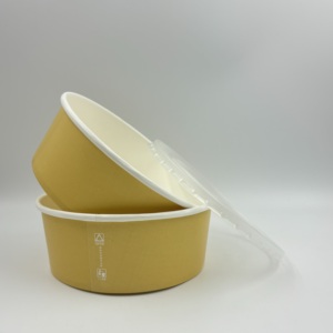 ภาชนะกระดาษติดผนังเดี่ยวแบบใช้แล้วทิ้งสำหรับนำออกไปเกรดอาหารและสลัดอาหารที่มีฝาปิด - Product Image 1