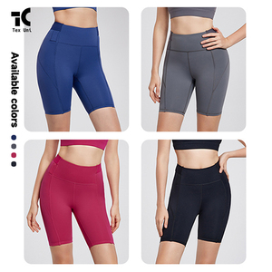 Pantalones cortos de yoga antibacterianos con bolsillo flotante <span class=keywords><strong>lateral</strong></span> para senderismo profesional multifuncional para mujer - Product Image 6