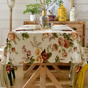 Tovaglia di cotone con stampa floreale in cotone con stampa floreale in cotone cotone con stampa floreale copertura del tavolo da pranzo di lusso