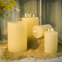 Senmasine 10*15cm 15*15cm 15*22cm Bougie LED sans flamme à piles avec télécommande, effet de flamme vacillante, en cire véritable, pour décoration intérieure