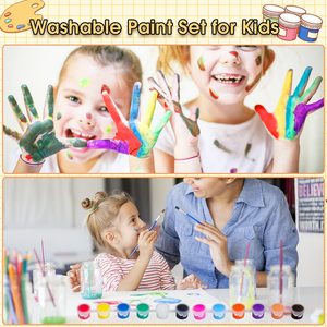 Juego de Mini tiras de pintura acrílica lavables promocionales populares, 12 tiras de pintura rellenas en 12 colores, 12 pinceles, 6 paletas de mezcla - Product Image 5