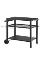 Une table mobile de four à pizza pour un chariot de fumeur de BBQ de patio extérieur avec un chariot un chariot de salle à manger de gril extérieur