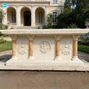 Sculptures et Gravures <span class=keywords><strong>en</strong></span> Pierre d'Église Catholique, Autels <span class=keywords><strong>en</strong></span> Marbre <span class=keywords><strong>Naturel</strong></span> avec Sculpture - Product Image 4