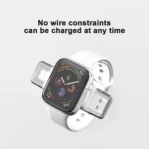 حامل شاحن لاسلكي i-Watch المحمول مع وصلة USB شاحن مزود بوزن خفيف وشاحن سريع مغناطيسي لساعة Apple من الفئة الترا