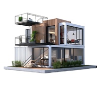 Casas de jardín de hadas prefabricadas SIPs, cabañas de estructura de acero ligera de bajo costo, casa contenedor prefabricada, diseño de casa