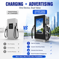 Station de recharge rapide pour véhicules électriques DC 60 kW/80 kW/120 kW avec écran publicitaire 43 pouces, contrôle par application Ethernet/4G/WiFi, chargeur DC EV CCS GB/T