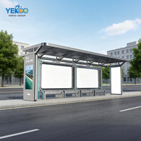 Parada de Autobús Inteligente de Alta Luminosidad con Marco de Aluminio, Carga Solar, Encendido/Apagado Automático, Resistente a la Intemperie para Uso Público en Exteriores