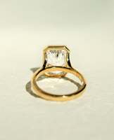 Bague de fiançailles et de mariage en or massif 14K 18K avec diamant de laboratoire taille radiant certifié IGI 1ct 3ct 5ct, sertie clos, tendance pour femme