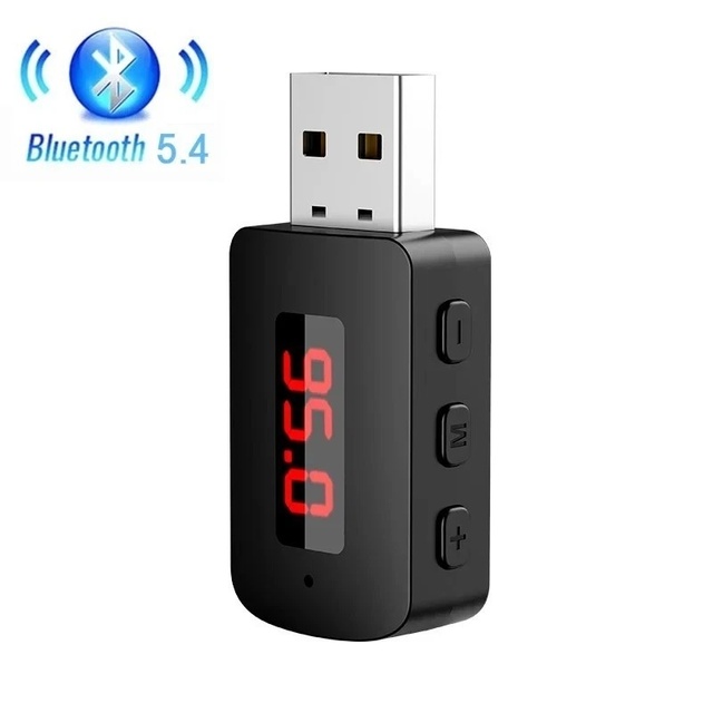 BT 5.4 Car FM Transmitter Receiver Handsfree USB Wireless Audio Adapter