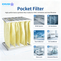 Filtre à sac F8 595x595x600mm, efficacité 85-95%, 50-65Pa, joint EVA, faible résistance pour l'alimentation en air des cabines de peinture, filtre de poche AHU