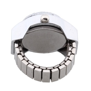 Relojes de Anillo Ajustables de Talla Única, Reloj de Dedo Elástico con Esfera Redonda de Cuarzo y Acero Inoxidable, Mini Reloj para Parejas, Regalo - Product Image 4
