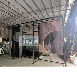 Tùy chỉnh miễn phí đứng thảm thảm hiển thị giá trượt vải hiển thị đứng đẩy kéo chăn lớn treo showroom hệ thống hiển thị - Product Image 4