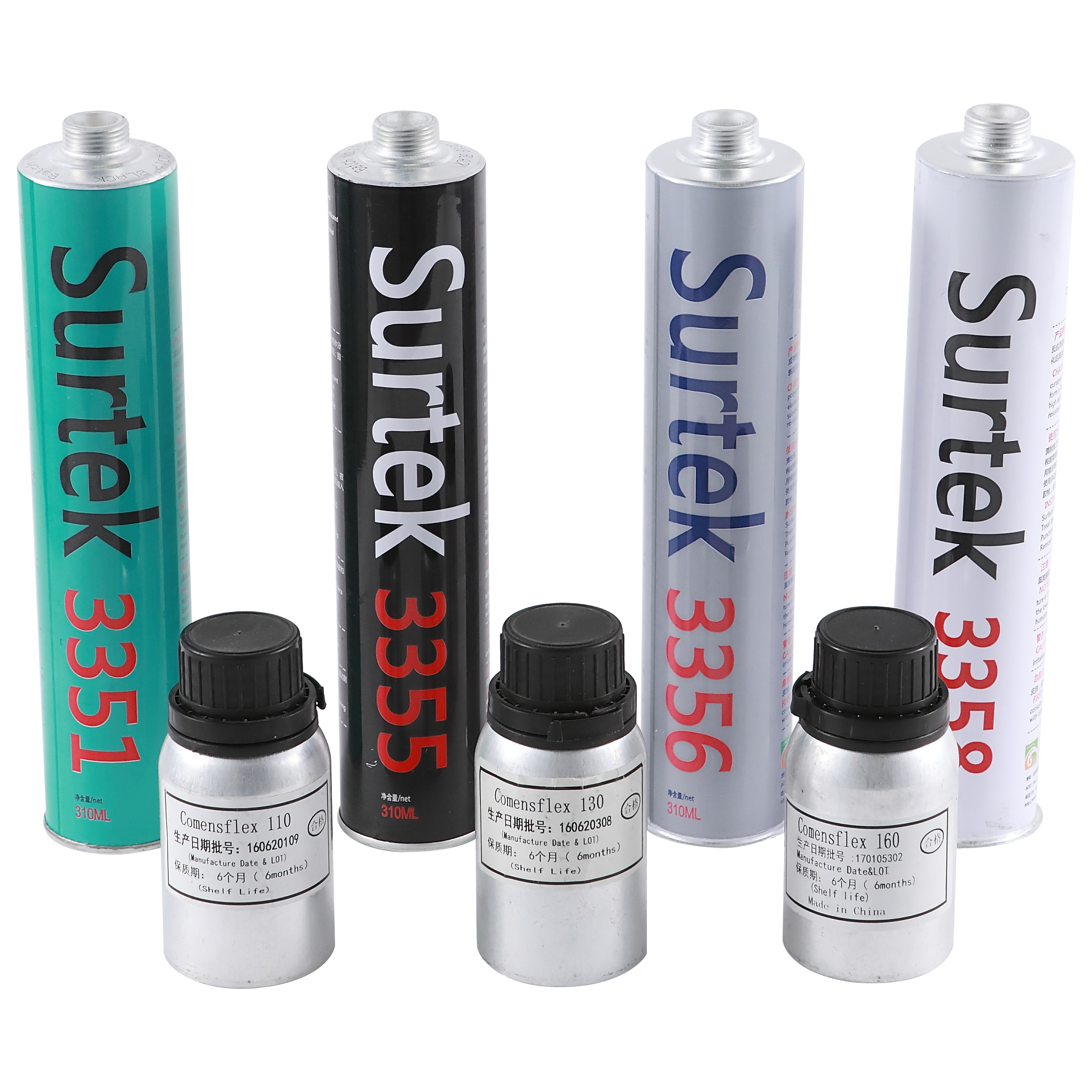 Norme ISO 600 ml saucisse/310 ml tube Pare-Brise liant mastic polyuréthane monocomposant pour le verre automatique/automobile
