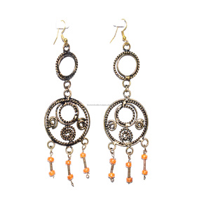 New Model Women Ethnic Bohemian Vintage Color Hollow Round <b>Drop</b> Beads Earrings Jewelry Bracelet wedding earrings Steel Jewelry - Product Image 5
