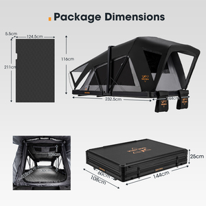 SAN HIMA Aluminum Hard Car Rooftop <b>Tents</b> with Led Strip Light Quick Setup Waterproof Hardtop Roof Top <b>Tent</b> for 4x4 Camping - Product Image 6
