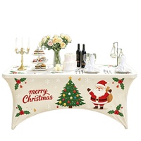 Housse de table extensible moderne grande taille en tissu pour Noël, jupe de table cocktail pour conférence, mariage, banquet, nappe