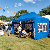Carpa Plegable Impermeable y Anti-UV, Toldo Portátil con Ventanas Transparentes para Campamentos y Mercados al Aire Libre