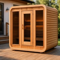 Cabine de sauna infrarouge lointain électrique moderne en bois massif pour l'extérieur, salle de vapeur, studio de bien-être en bois pour la maison et l'hôtel