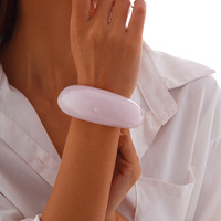 Bracelet jonc en résine acrylique multicolore irrégulier en acétate, vente en gros à prix abordable