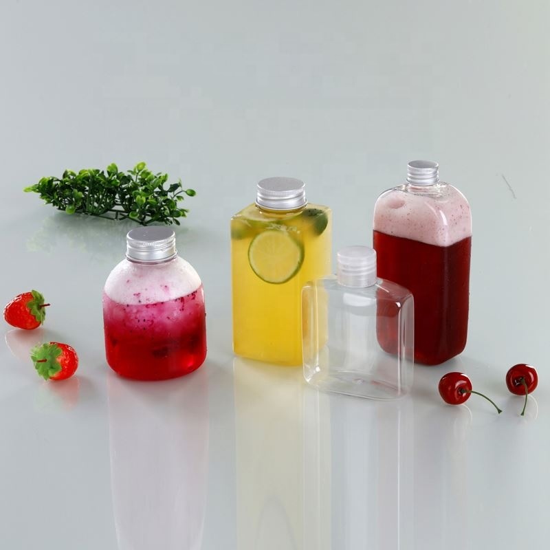 200ml 300ml 500ml 700ml Leak Proof Soft Drink Packaging Plastic Juice Bottle With Lid