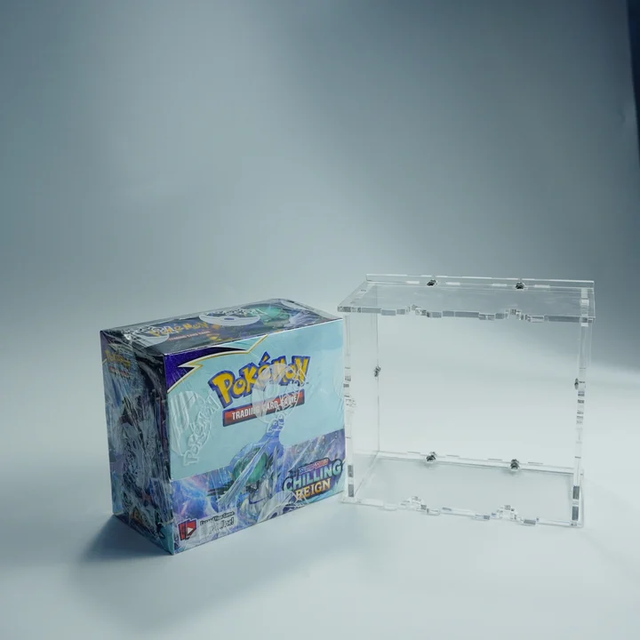Custom Clear View Waterproof Storage Box Acrylic Screwed Display Case for Pokemoned Card Display