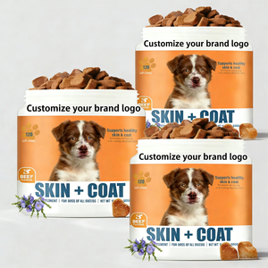 חטיפי לעיסה רכים לעור מרוכזים במיוחד - EPA DHA אבץ ויטמינים E ו-<span class=keywords><strong>C</strong></span> שמן דגים תמיכה חיסונית נוגד חמצון טבעי לכלבים - Product Image 1