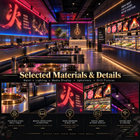 Solutions d'aménagement intérieur pour restaurants chinois écologiques avec éclairage LED clé en main pour salles à manger