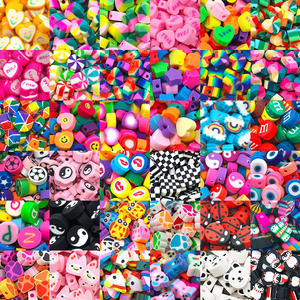 100 paquets de perles d'argile écologiques de 10mm animaux arc-en-ciel et étoile à cinq branches bricolage accessoires d'amour - Product Image 1