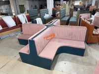 Meubles de restaurant modernes, table et chaises de restaurant de luxe, vente en gros, table basse rose clair, design complet pour usage commercial