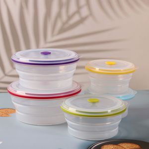 Boîte à bento ronde pliable en silicone écologique Boîte à bento en plastique pour enfants sans BPA - Product Image 3