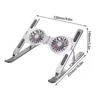 Support d'ordinateur portable à hauteur réglable pour bureau, support d'écriture et de dessin en aluminium robuste avec ventilateur de refroidissement