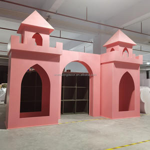 Castillo rosa de <span class=keywords><strong>cuento</strong></span> de hadas para bodas, fondo acrílico para fiesta de cumpleaños, evento infantil, boda - Product Image 5