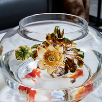 SANLOREN gros décor à la maison décoratif art moderne table émail fleur grand verre pisciculture réservoir aquarium accessoires