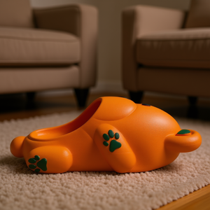 Ciabatte con stampa animalier per bambini, taglie 18-29, in PVC, con fodera in peluche, imbottite, per tutte le stagioni, punta tonda, suola in plastica, intersuola in EVA - Product Image 2