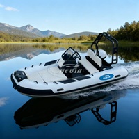 Hedia Best Selling 14ft CE Certified RIB420 Pvc Hypalon Durable Inflatable Rigid Hull Boat Aluminum Small Rib 420 for Family