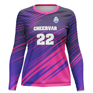 Maillot de volley-ball professionnel pour femmes, col rond, manches longues, maillot de match pour joueur - Product Image 1